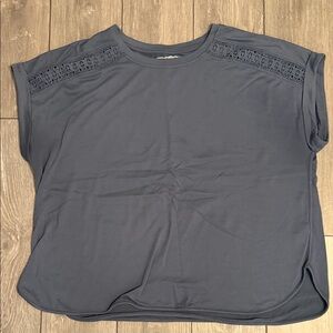 Cupio Navy Lace Shoulder Tee